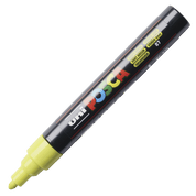 Yellow-Green paint pen with 'Uni Posca' branding on a black background