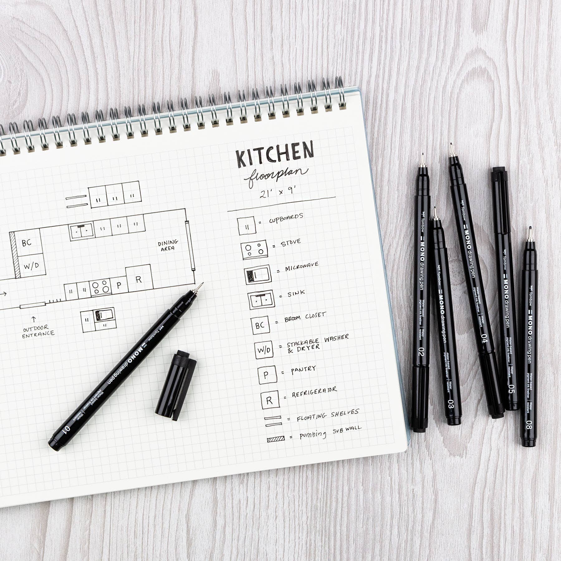 Drawing Pens, 6-Pack | MONO