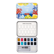 Grabie 12 watercolor ocean set with colorful lid design