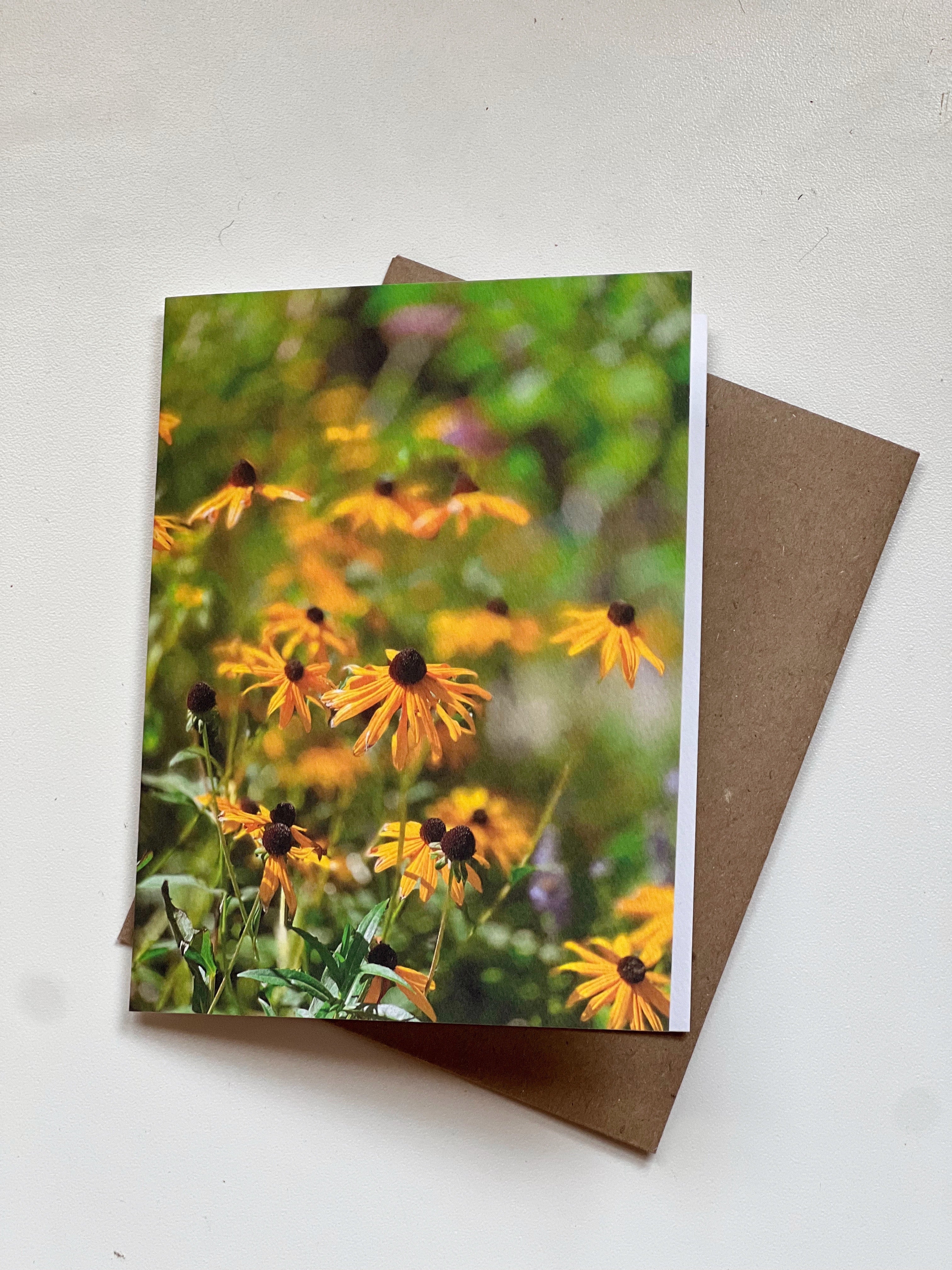 On the Trail in Yellow, Greeting Card