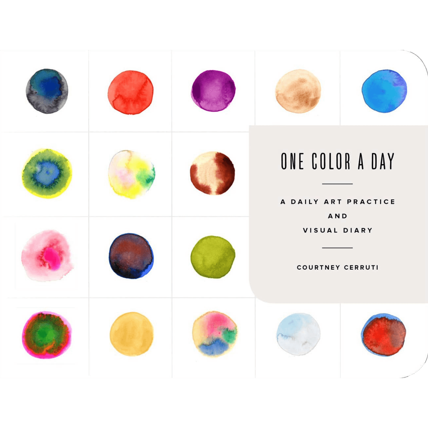 Book cover of 'One Color a Day' with colorful circular paint designs and author's name.