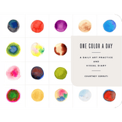 Book cover of 'One Color a Day' with colorful circular paint designs and author's name.