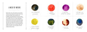 Book pages of color swatches of "A Week of Nature" with corresponding names and text on a white background