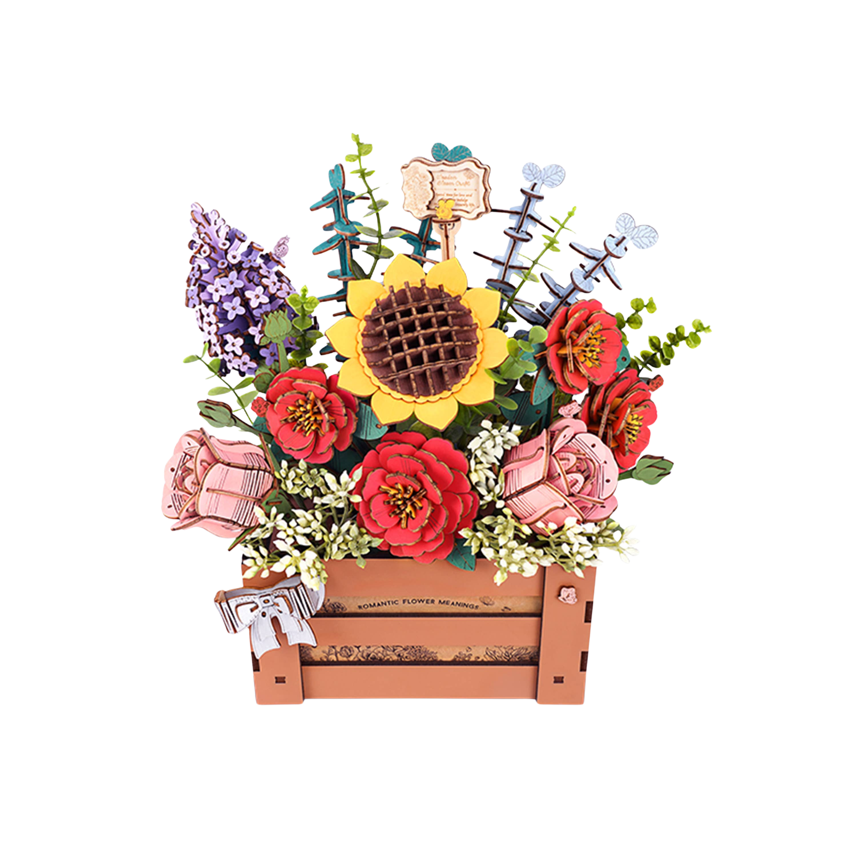 3D Flower Puzzle Wooden Bloom Box