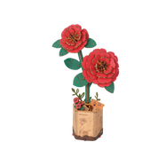 3D Wooden Flower Puzzle: Red Camellia