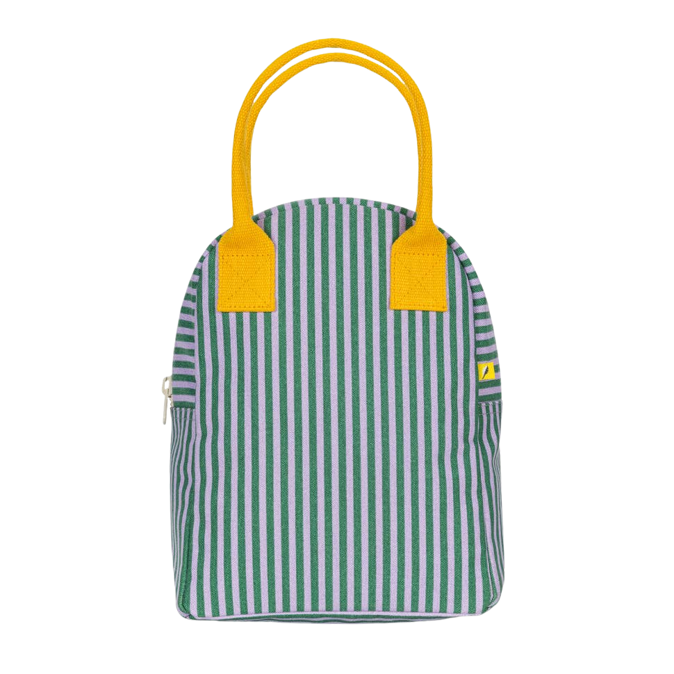 Candy Stripe Grass Zipper Lunch Bag