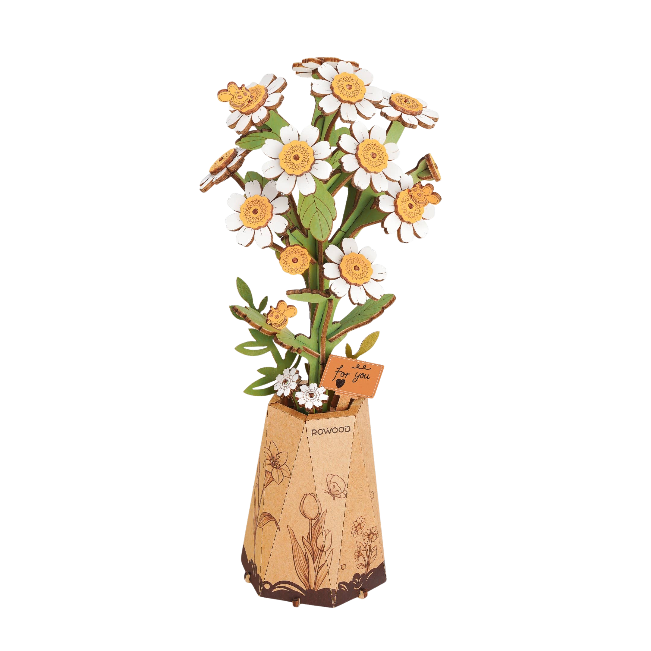 3D Wooden Flower Puzzle: Chamomile