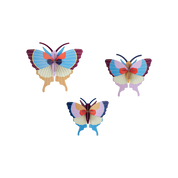 Plum Fringe Butterflies Set of 3 - DIY Wall Art Kit