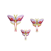 Lilac Comet Butterflies - Set of 3