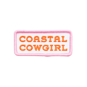 Coastal Cowgirl Embroidered Iron on Patch (Pink+Orange)
