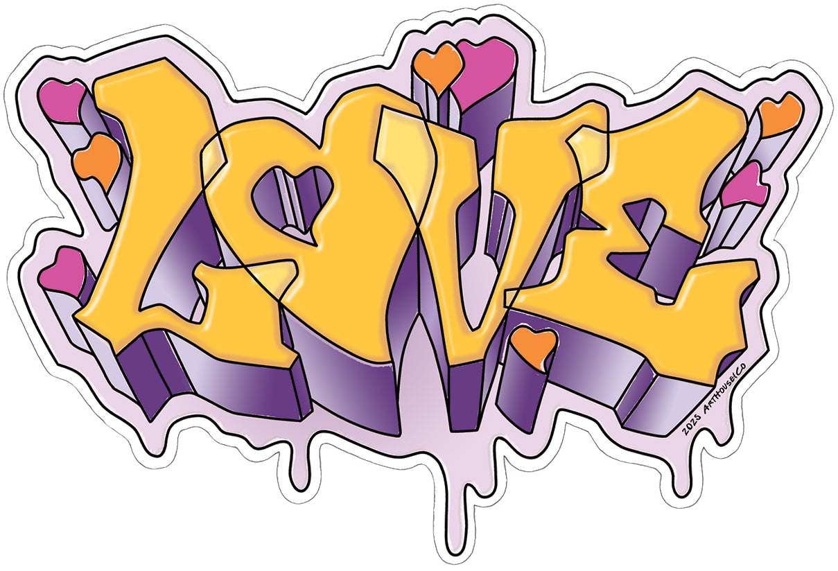 LOVE Graffiti sticker, 4"