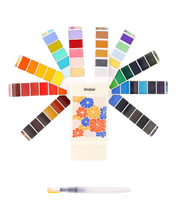 Foldable Watercolor Set Of 56 With Water Brush Pen