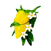 Large Lemon and Flowers Hair Claw Clip