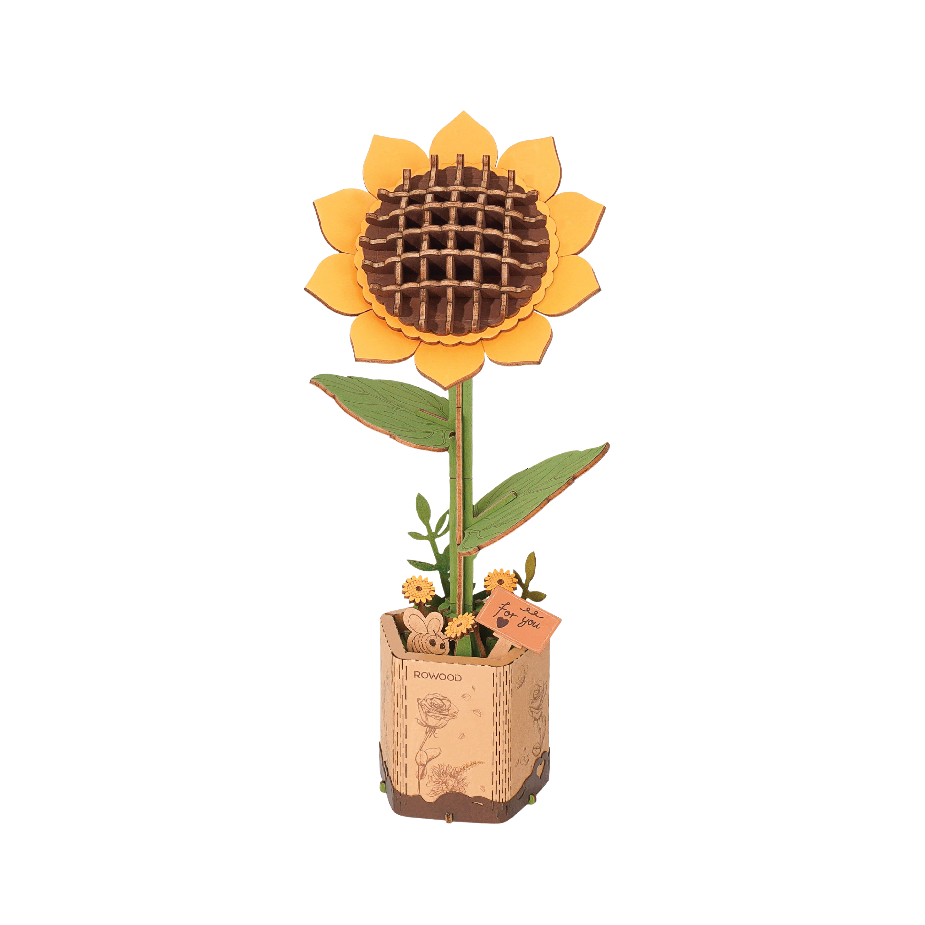 3D Wooden Flower Puzzle: Sunflower