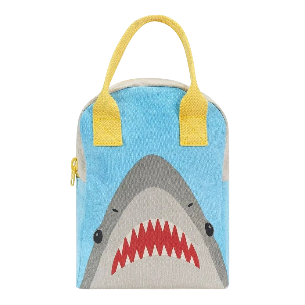 Shark Organic Cotton Zipper Lunch Bag