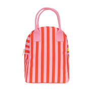 Awning Stripe Pink Zipper Lunch Bag
