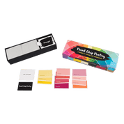 Color swatch cards with 'Paint Chip Poetry' packaging