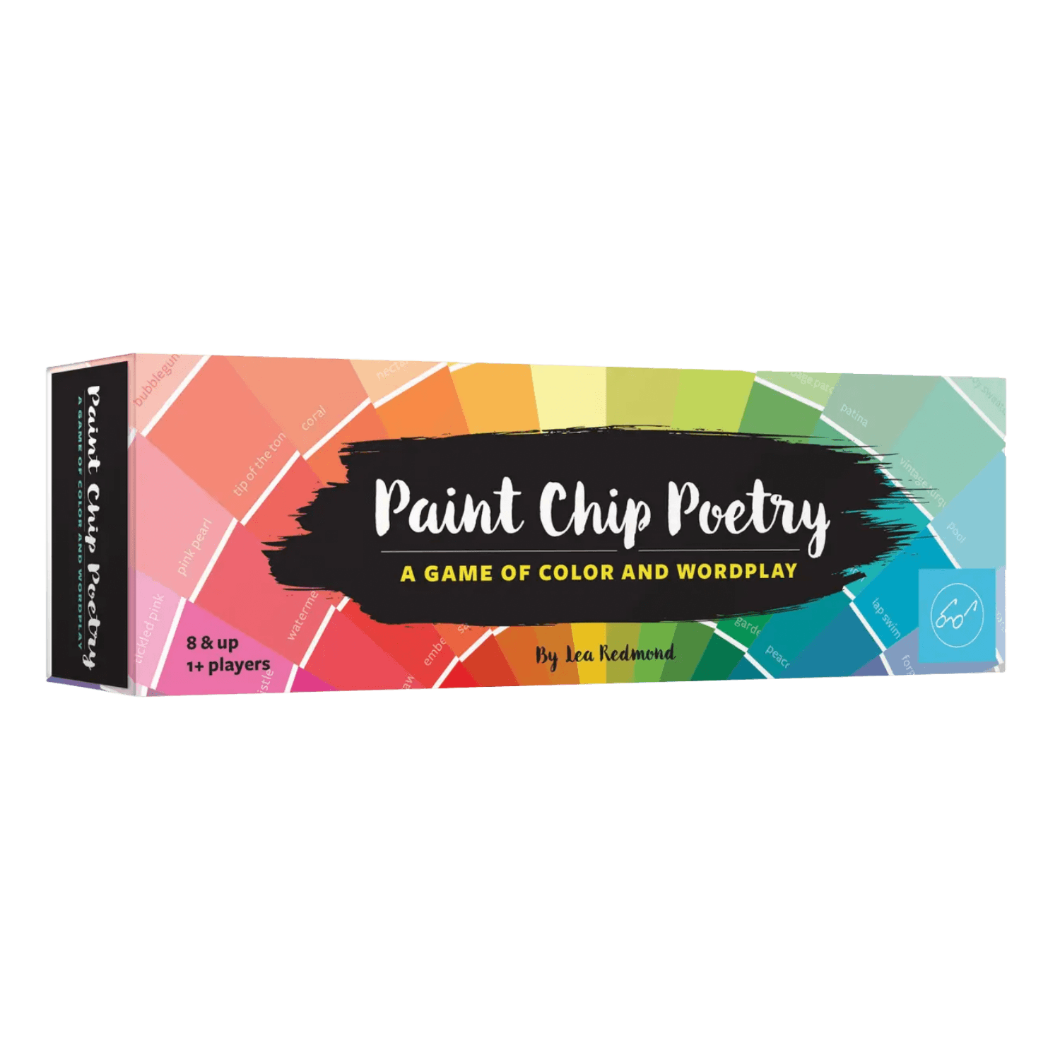 Box of 'Paint Chip Poetry' game with colorful design