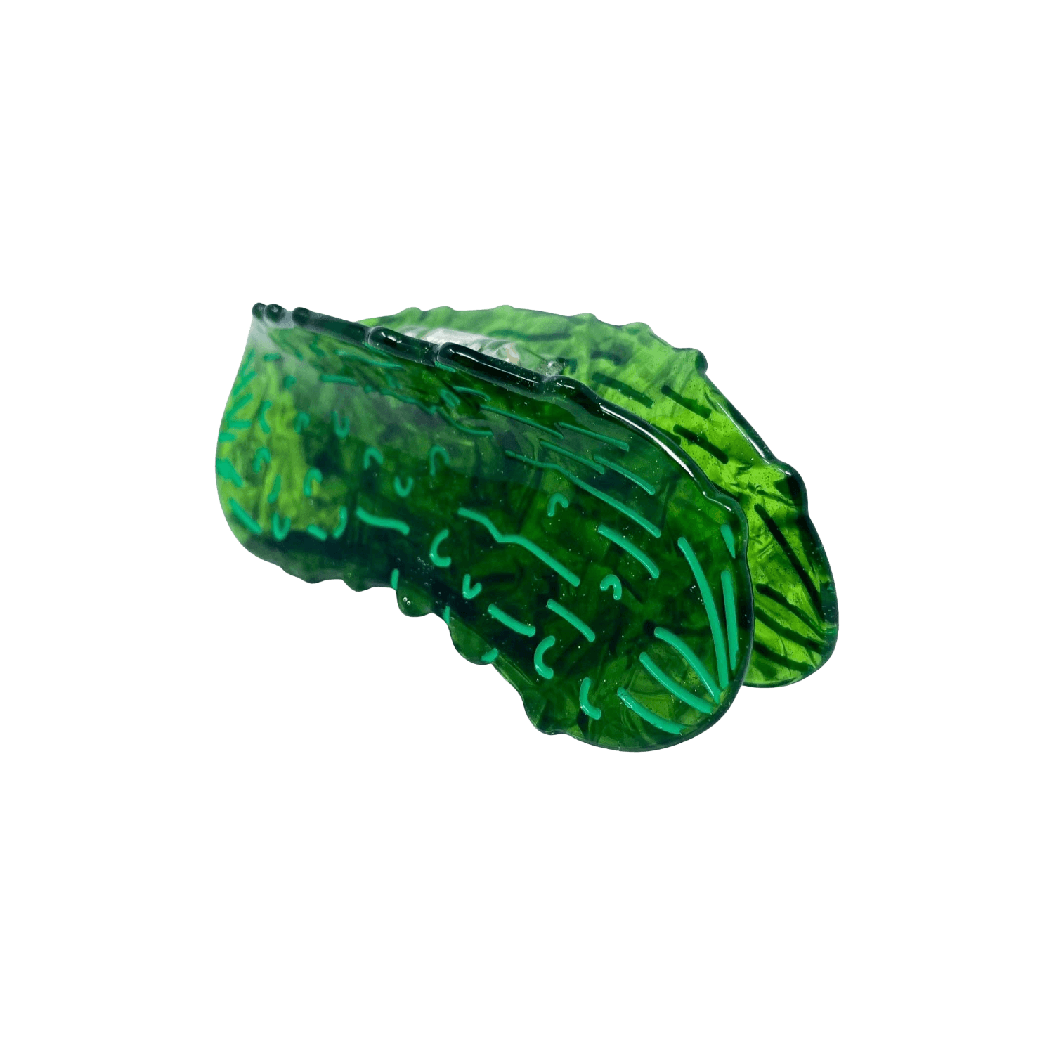 Green pickle-shaped hair clip