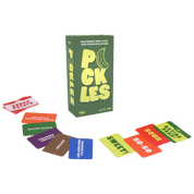 Card game 'Pickles' with colorful cards and green box.