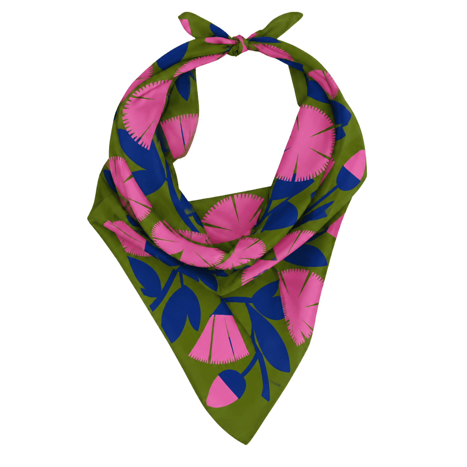 Pink & Green Dianthus Floral | 100% Silk Scarf