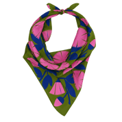 Pink & Green Dianthus Floral | 100% Silk Scarf