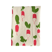 Patterned towel with radish design