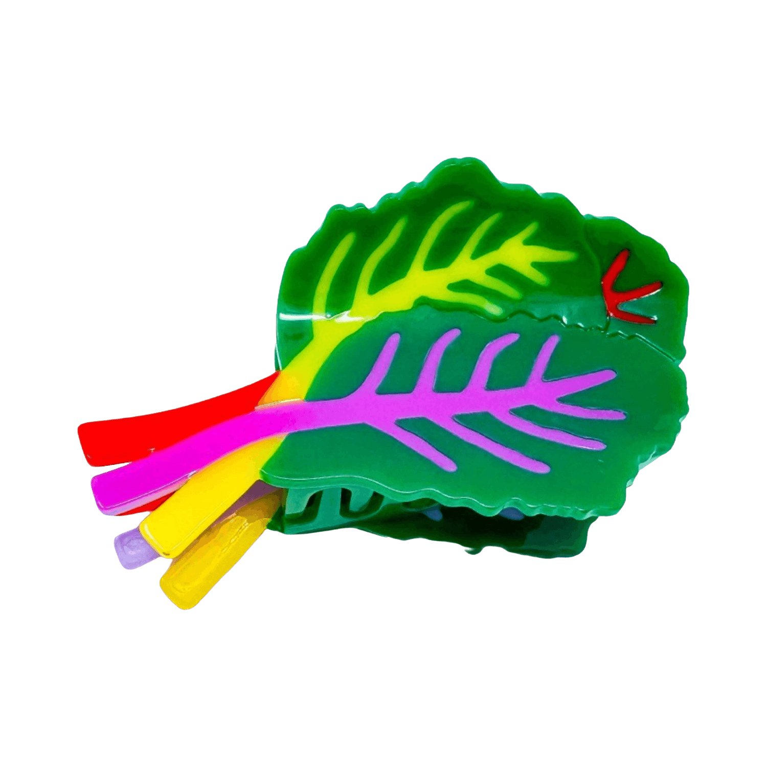 Colorful leaf-shaped hair claw clip
