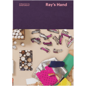 Book cover titled 'Ray's Hand' with a collage of small objects on a beige background.