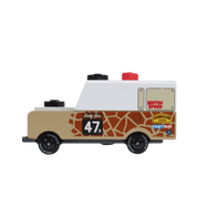 Toy truck with racing decals