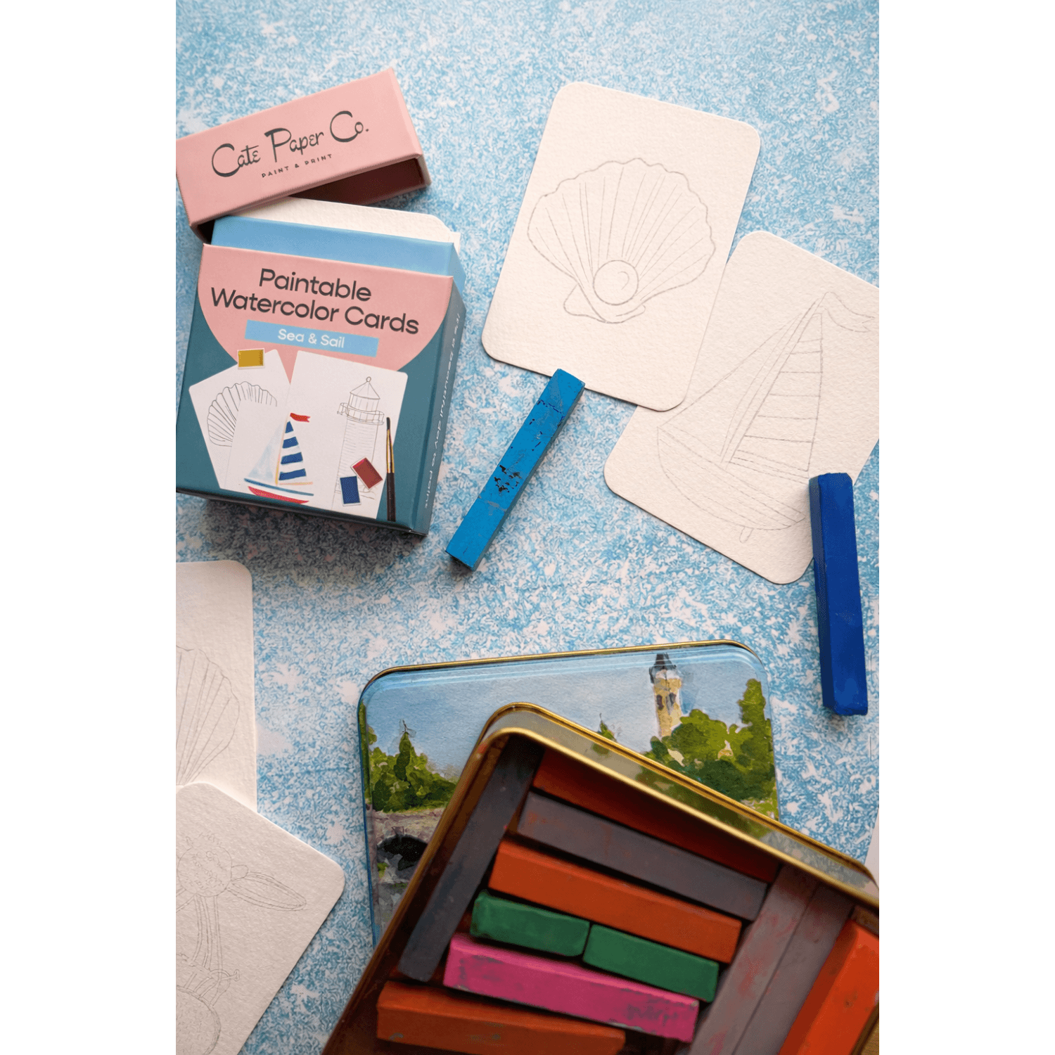 Sea and Sail | Paintable Watercolor Card Deck