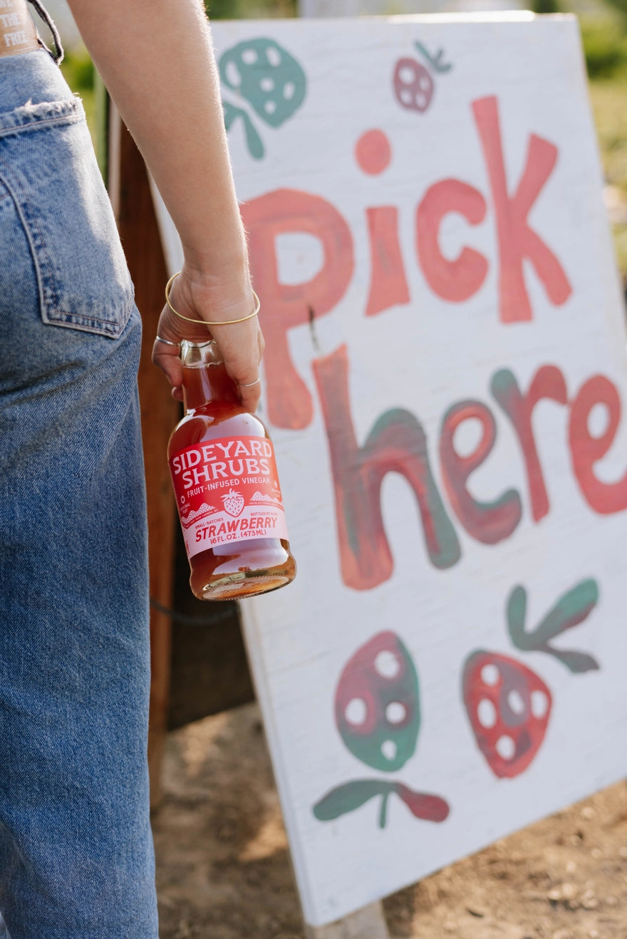 Strawberry Fruit Infused Vinegar by Sideyard Shrubs