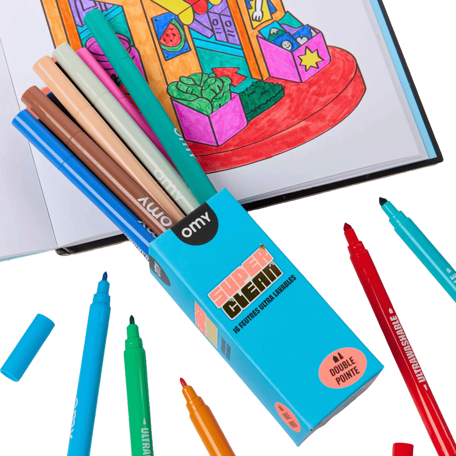 16 Ultra Washable Markers | Super Clean