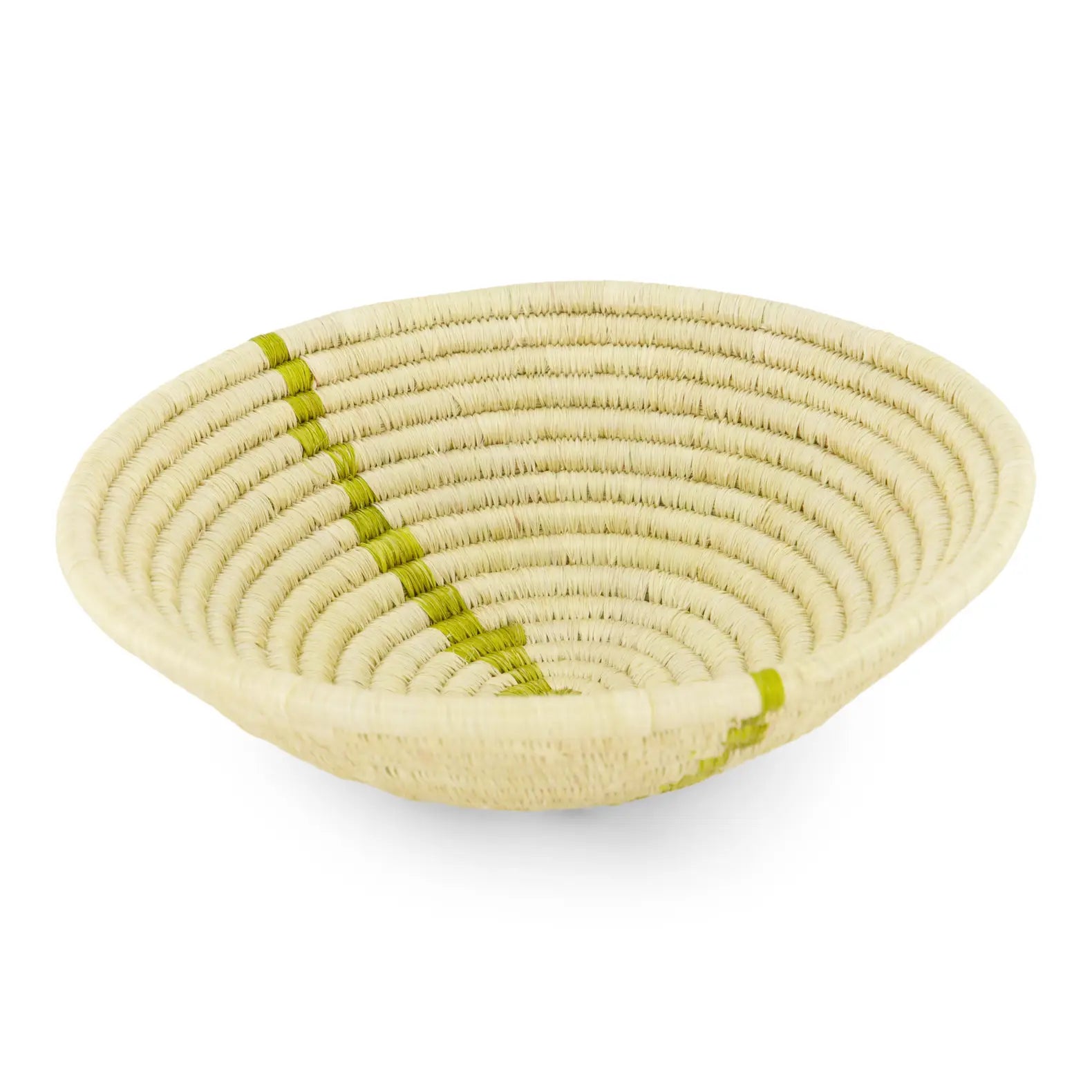 Striped Olive Small Artisan Made Basket