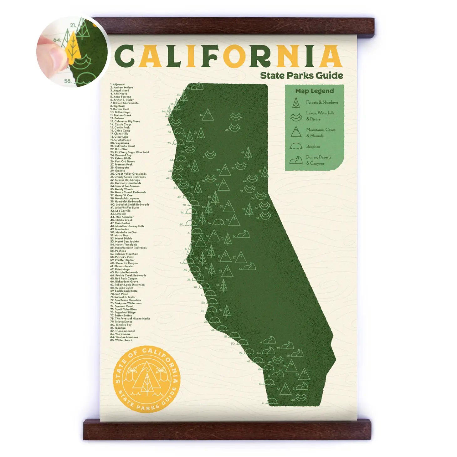 California State Park Checklist with Stickers