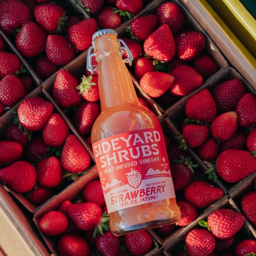 Strawberry Fruit Infused Vinegar by Sideyard Shrubs
