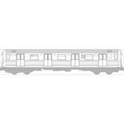 Outline of a train car on a white background