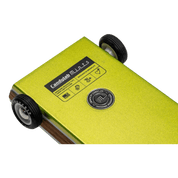 Green toy car with visible branding