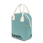 Teal Organic Cotton Zipper Lunch Bag