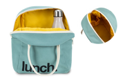 Teal Organic Cotton Zipper Lunch Bag