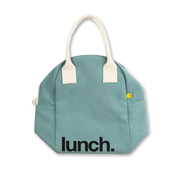 Teal Organic Cotton Zipper Lunch Bag