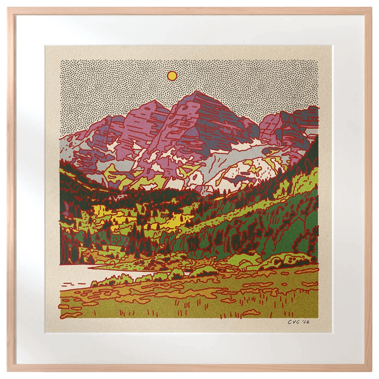 The Maroon Bells | 12" x 12" | Art Print