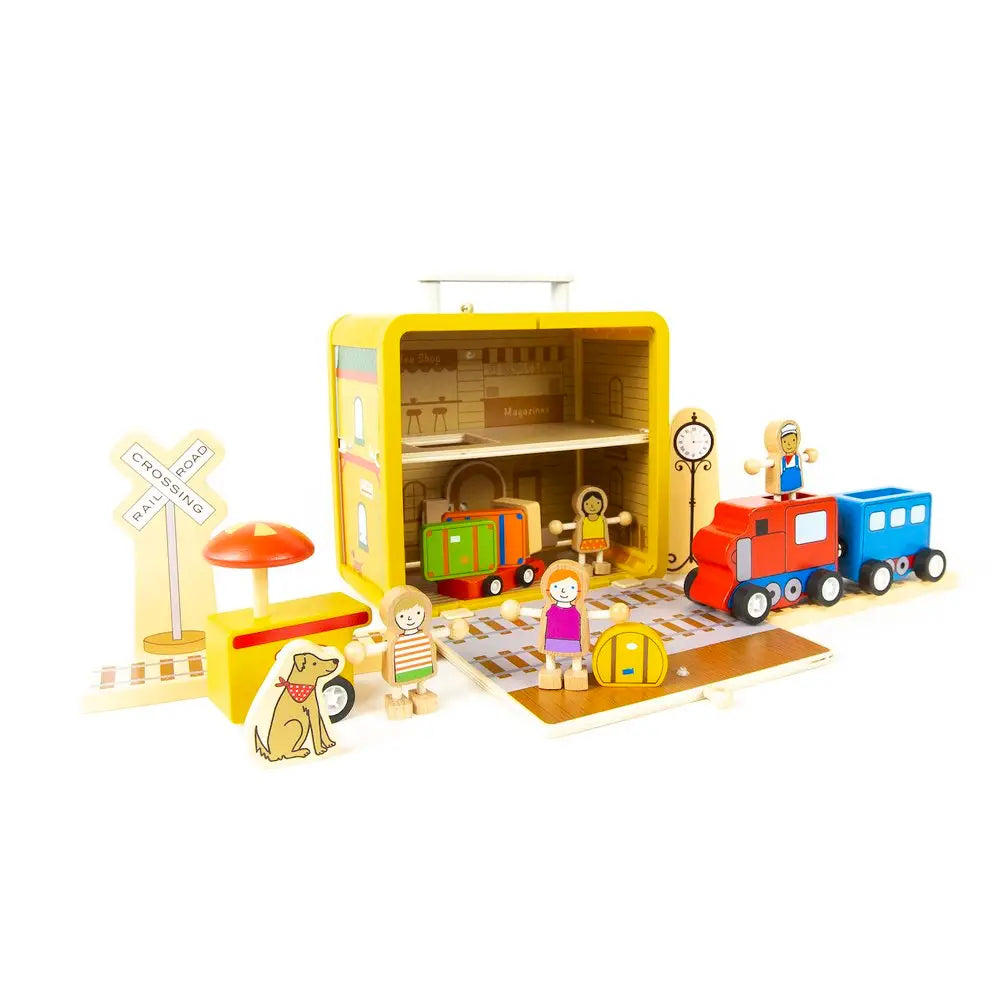 Train Station Suitcase Series Magnetic Wood Toy