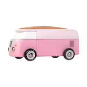 Pink toy van with white top