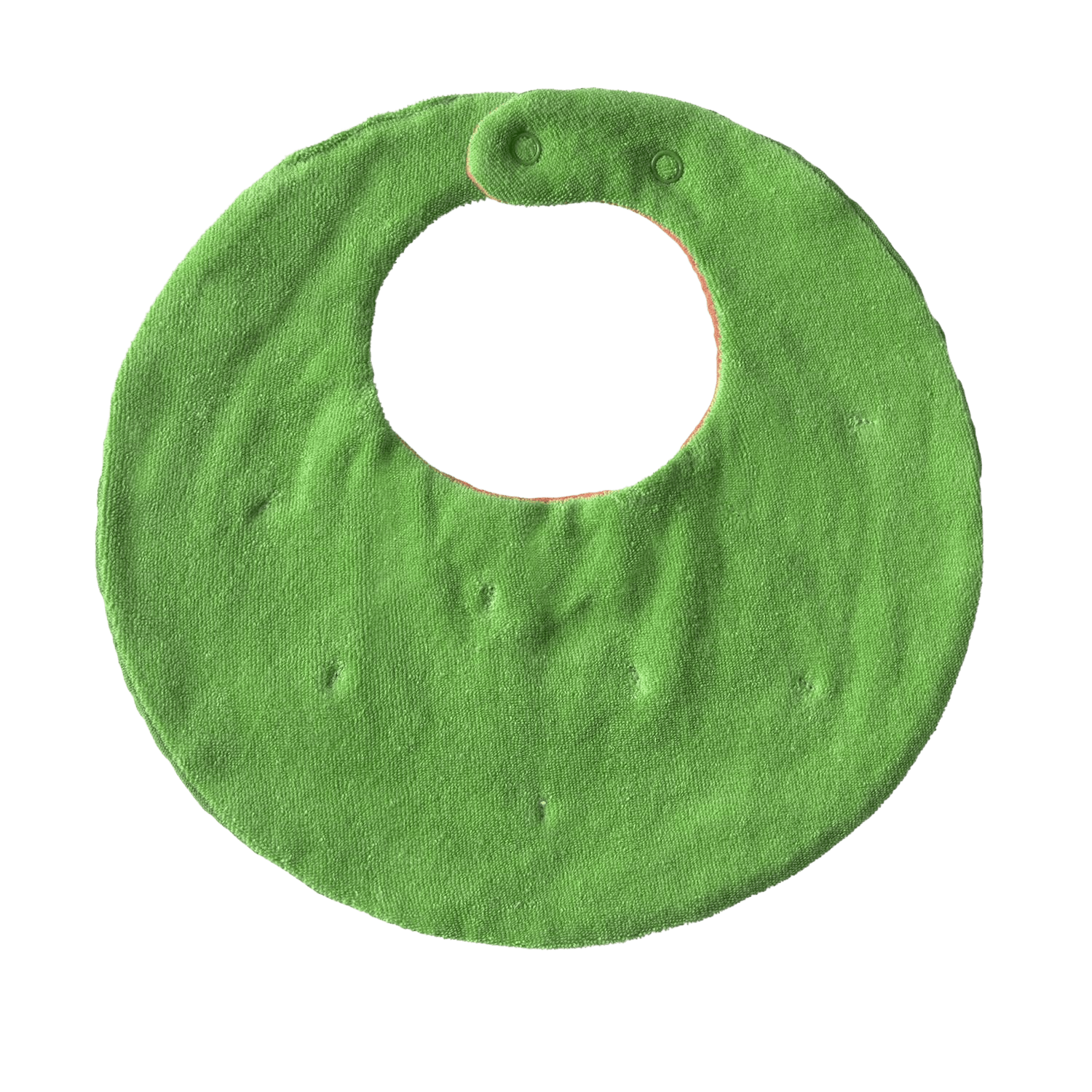 Green circular bib.