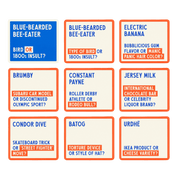 Set of 9 question cards with various trivia questions.