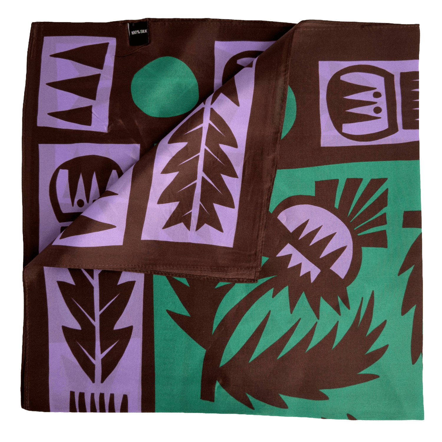 Wild Thistle Purple & Green | 100% Silk Scarf