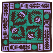 Wild Thistle Purple & Green | 100% Silk Scarf