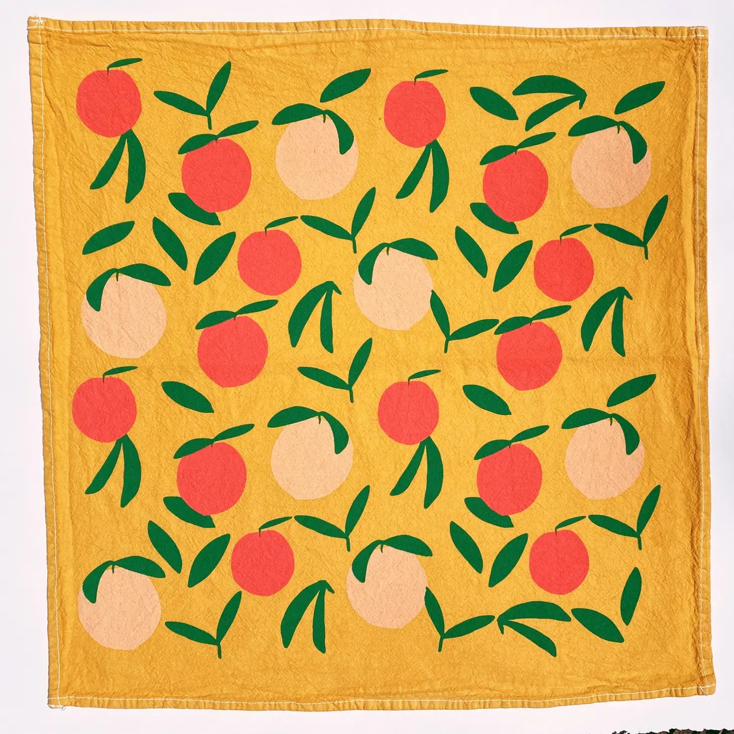 Yellow Peach Cotton Tea Towel