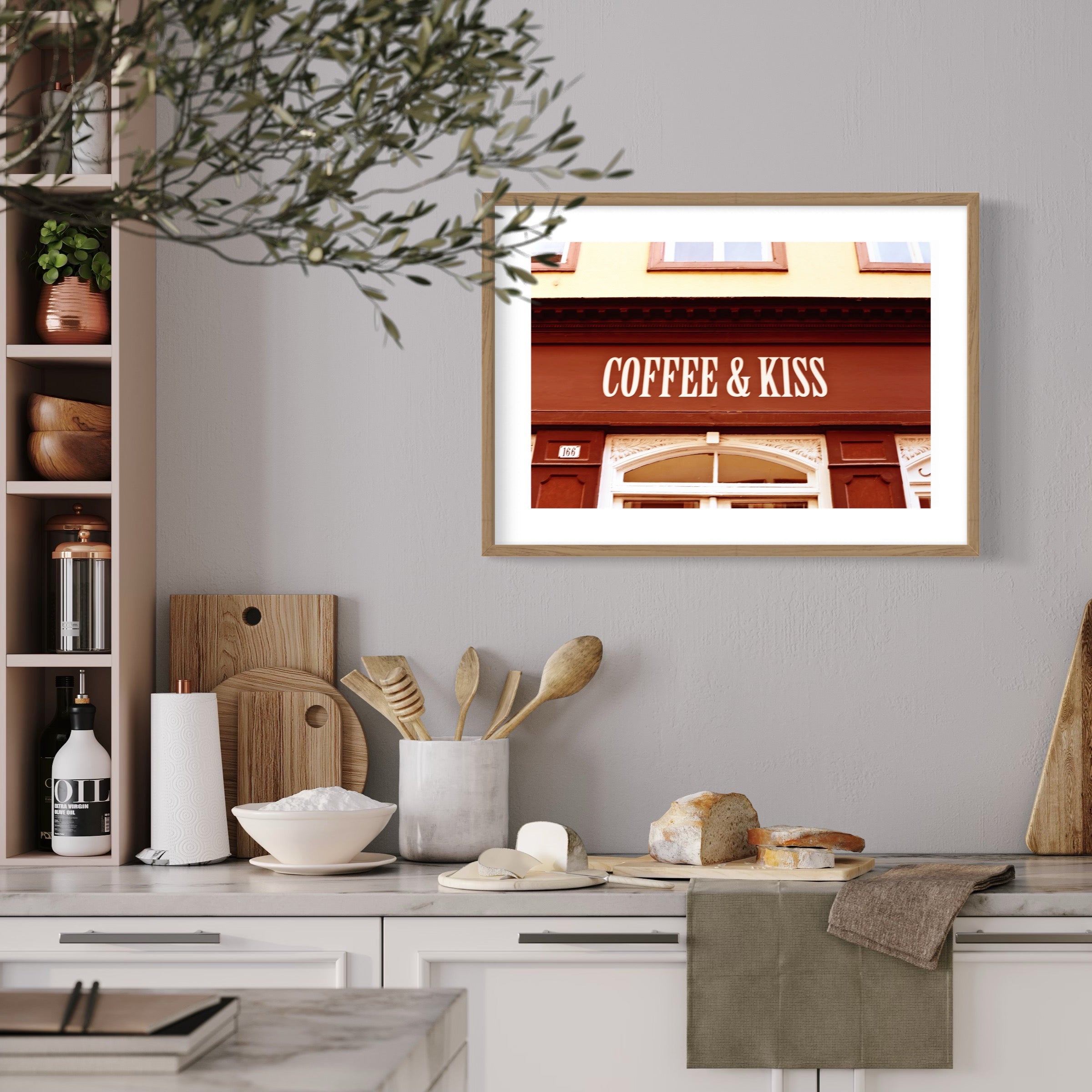 Coffee And Kiss, Matted Print